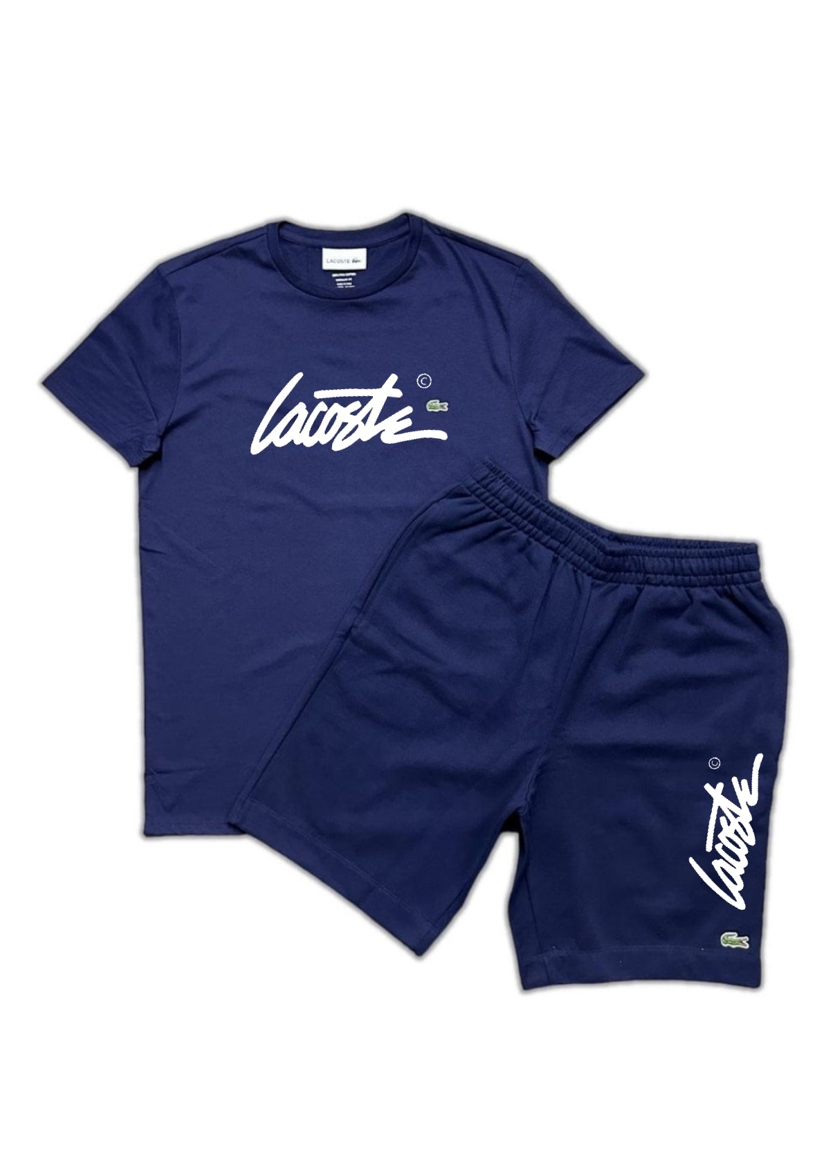 Lacoste Signature Short & Tee Set - Navy - Brand Store