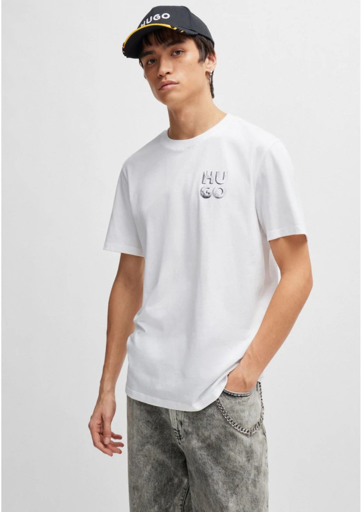 Hugo Square Logo Tee - Black - Brand Store