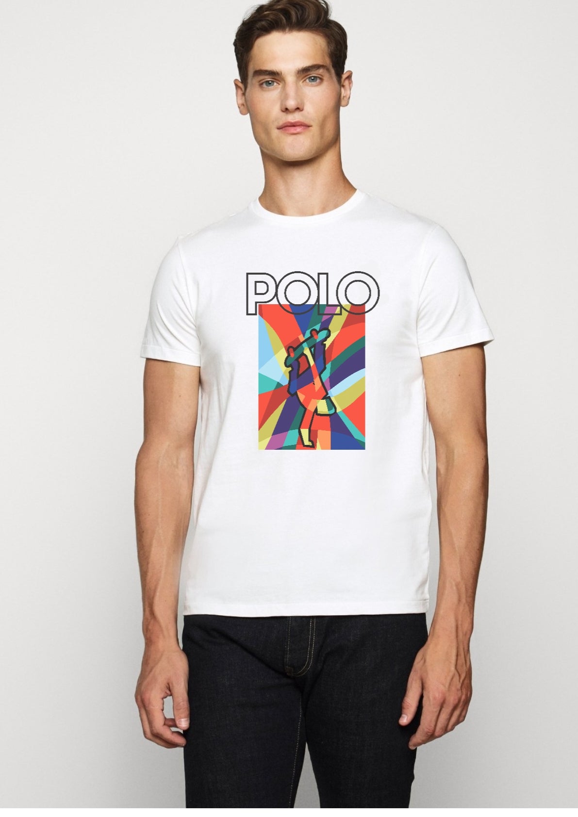 Polo Multi graphic Tee - White - Brand Store