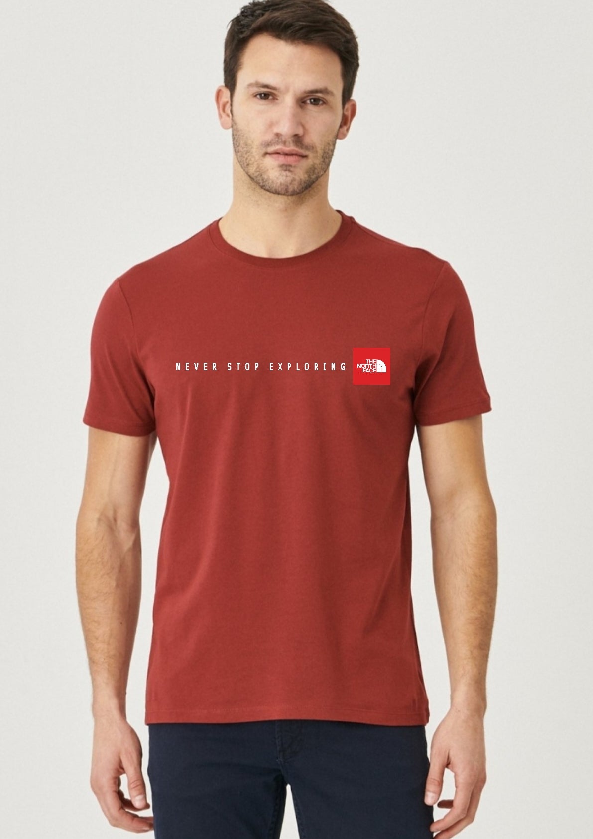 The North Face Never Stop Exploring Burgendy T-Shirt - Brand Store