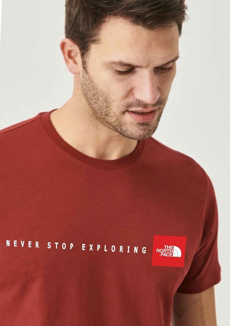 The North Face Never Stop Exploring Burgendy T-Shirt