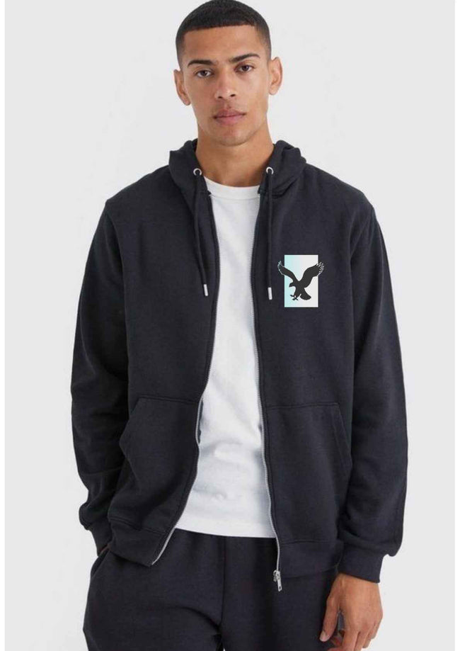 American Eagle Zipper Hoodie - Black