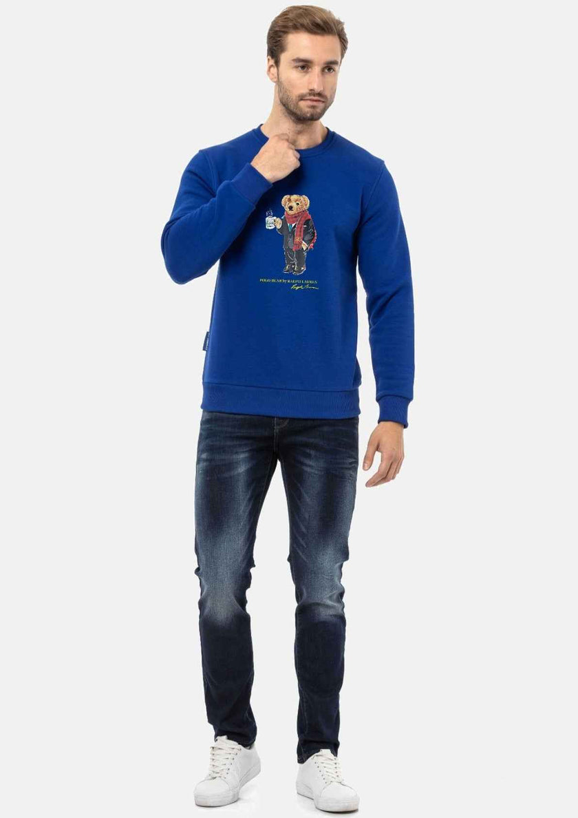 Polo Coffee Bear  Sweatshirt - Royal Blue
