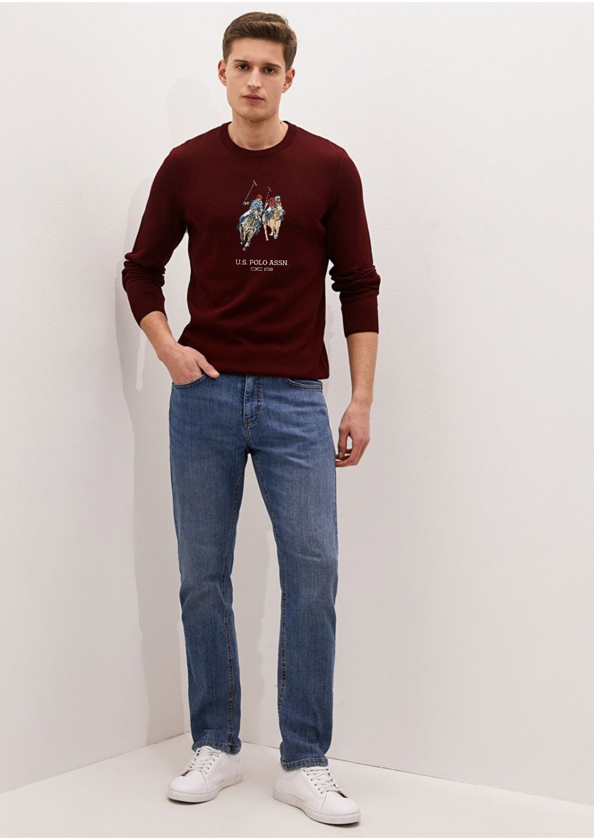 USPA Dual Pony Sweatshirt - Burgendy - Brand Store