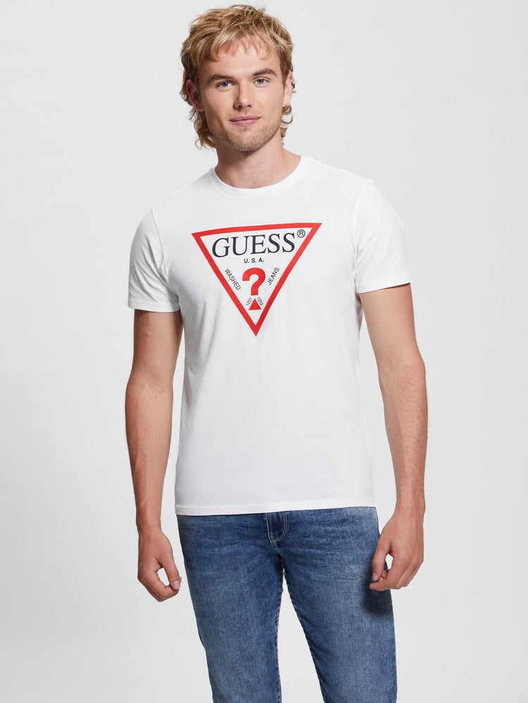 Guess Triangle Vintage Logo Tee - Black - Brand Store