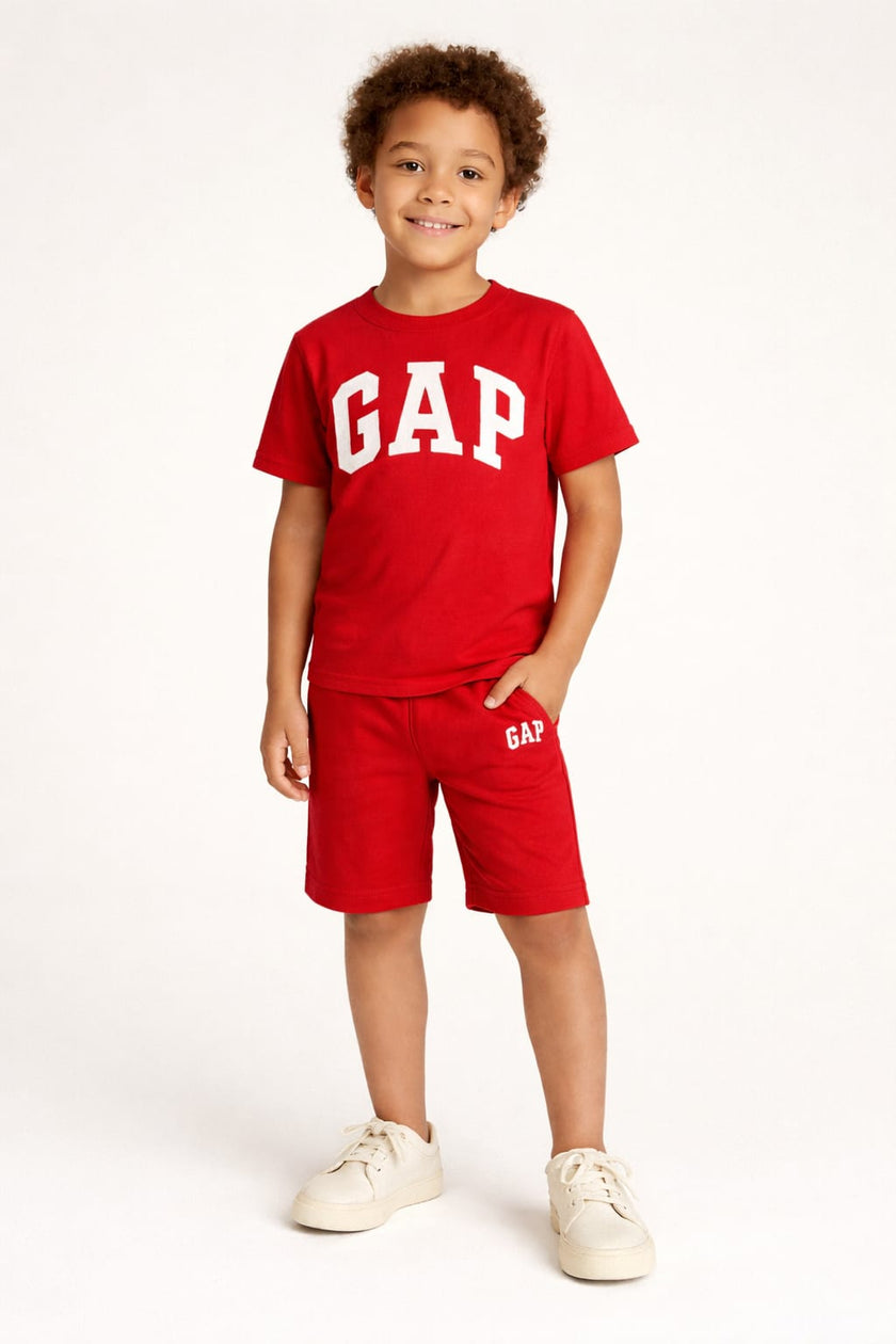 Kids 2 Piece Short Set - Navy/White