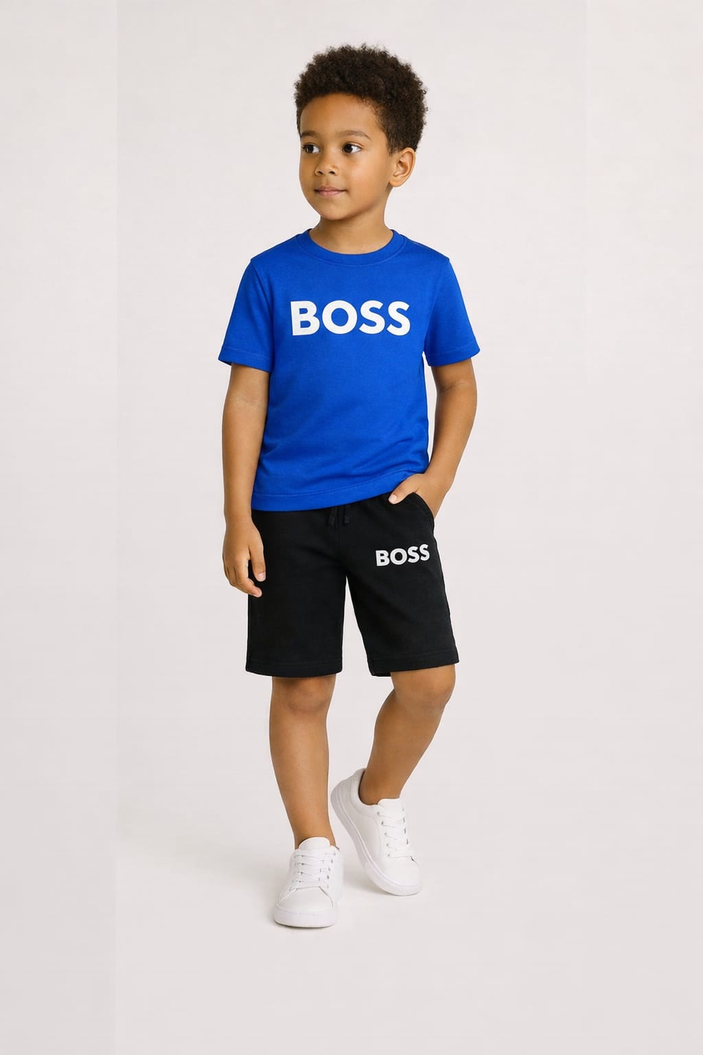 Kids 2 Piece Short Set -  Green/Black