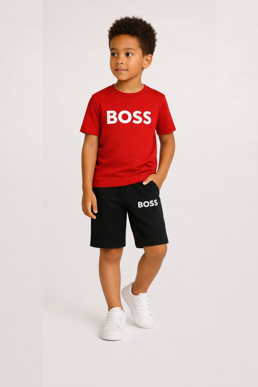 Kids 2 Piece Short Set -  Green/Black