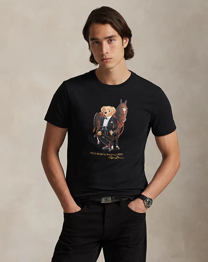 RL Bear & Pony T Shirt - Black