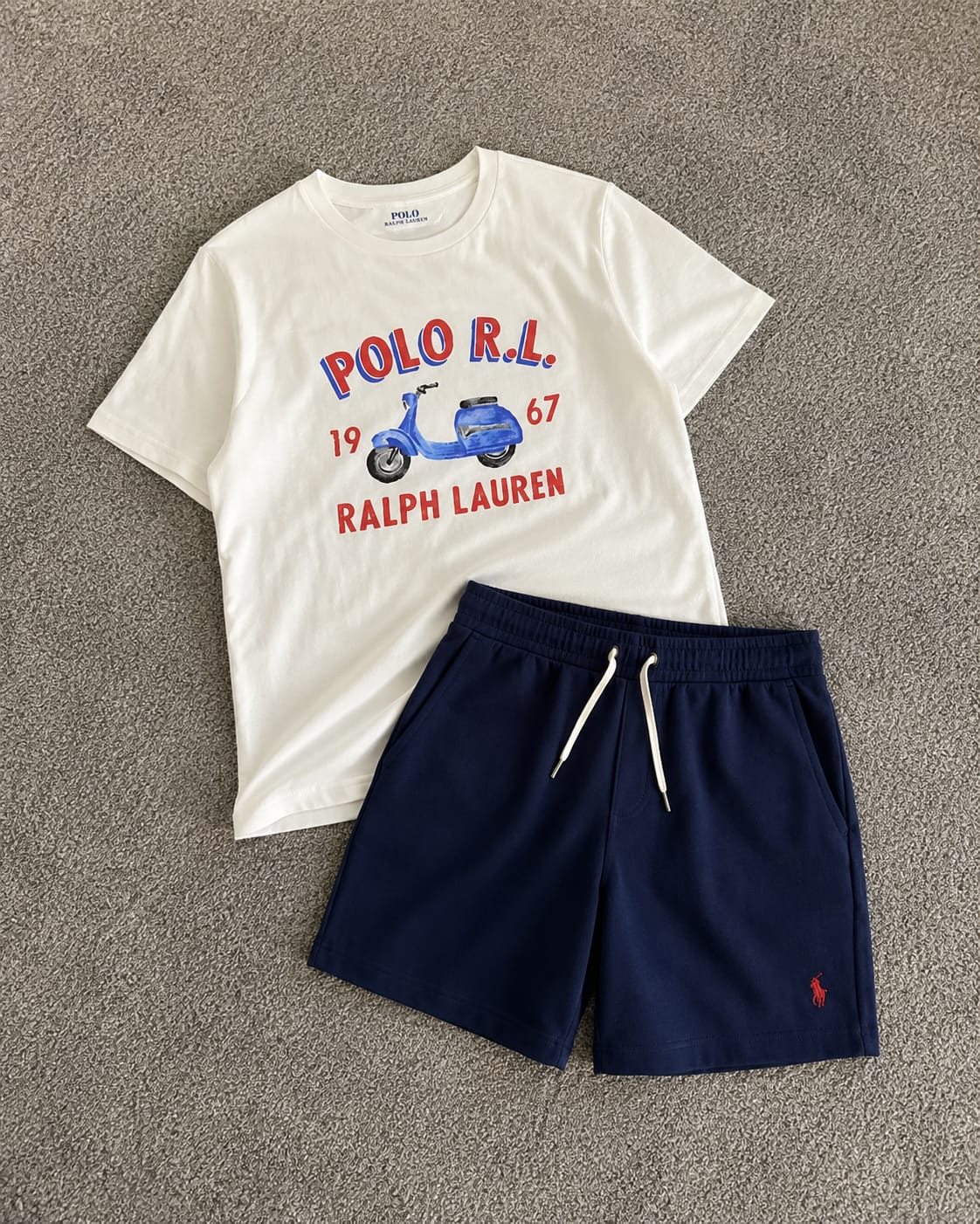 POLO Summer Short Set - Orange/White