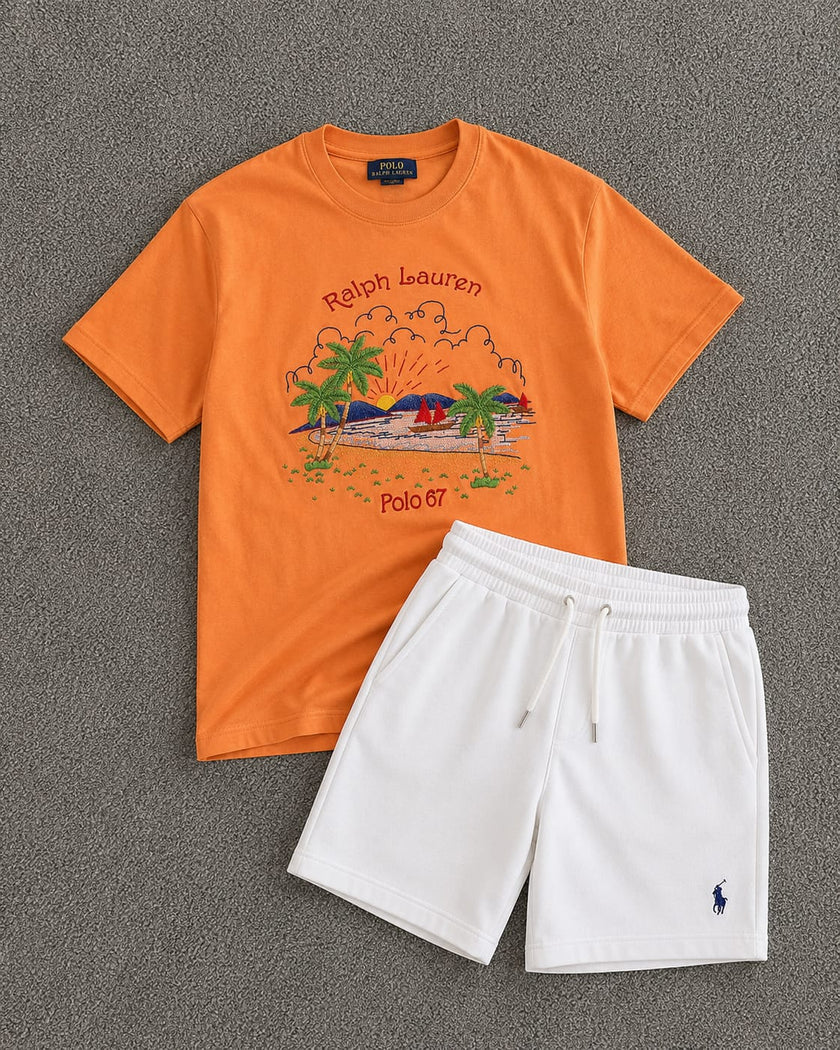 POLO Summer Short Set - Yellow/Navy