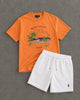 POLO Summer Short Set - Orange/White