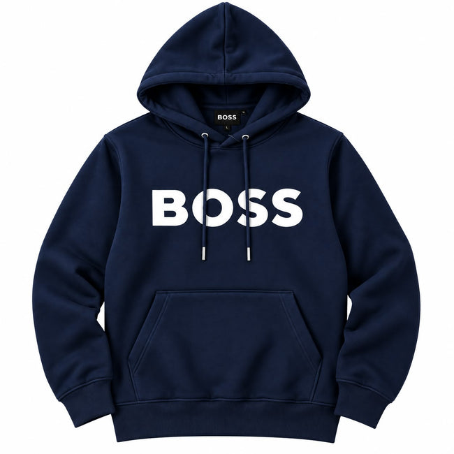 Navy Blue Logo Pullover Hoodie
