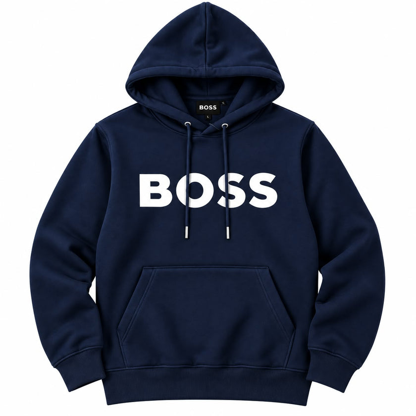Navy Blue Logo Pullover Hoodie
