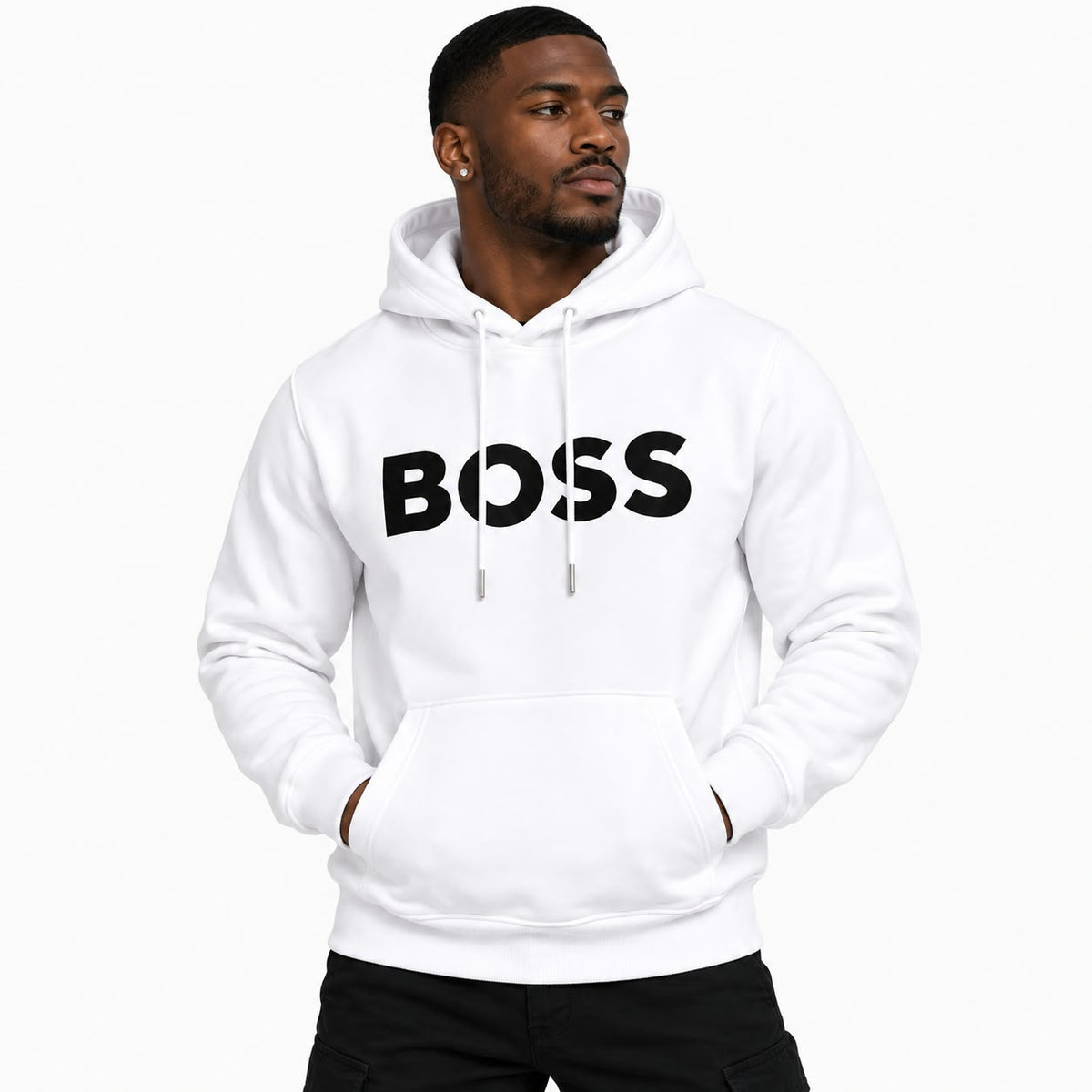 Navy Blue Logo Pullover Hoodie