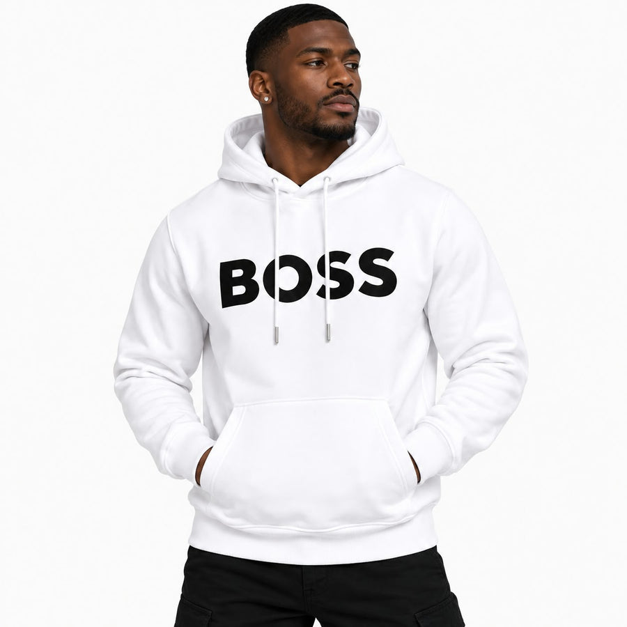 White Logo Pullover Hoodie