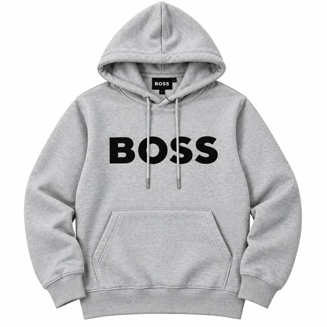 Grey Logo Pullover Hoodie