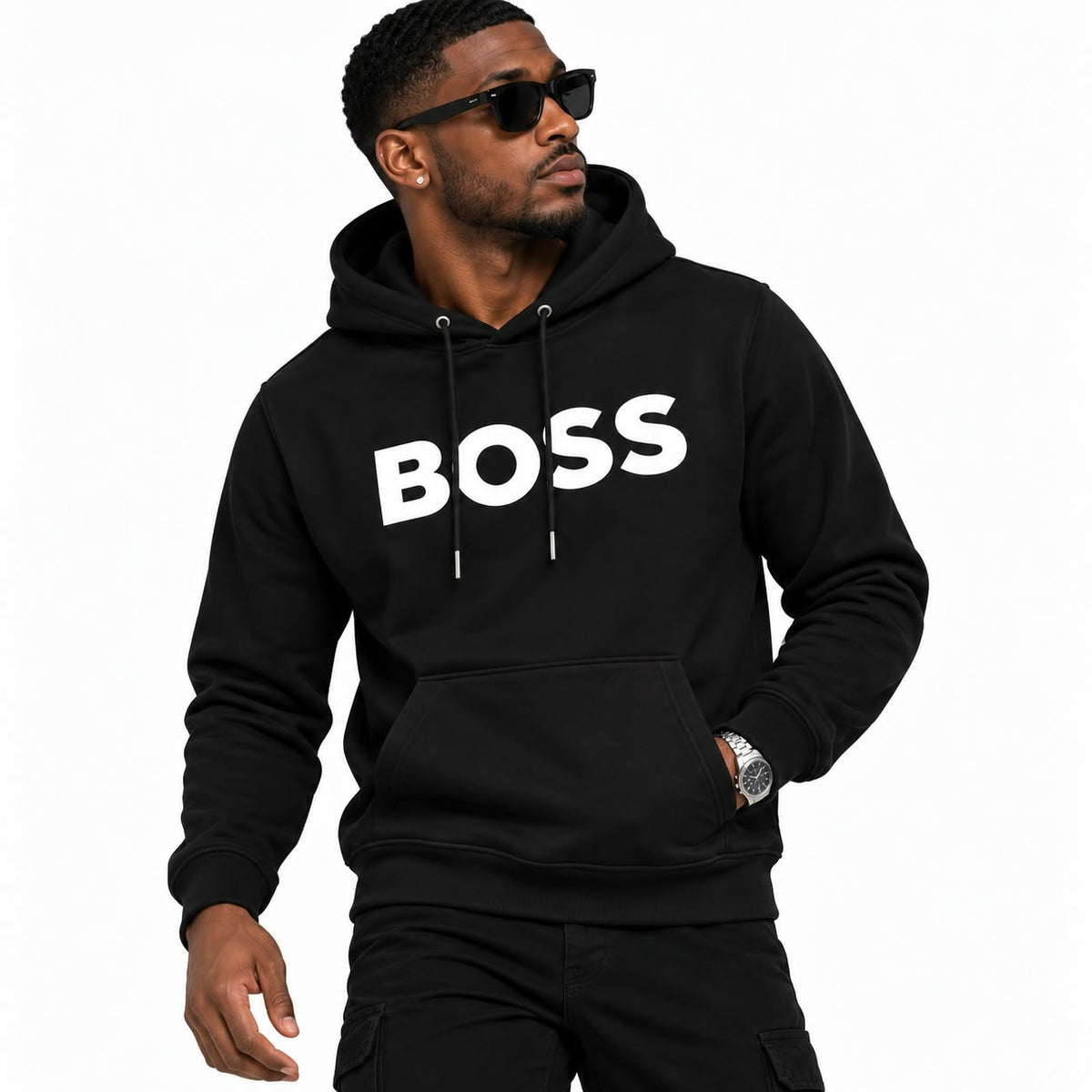 Navy Blue Logo Pullover Hoodie