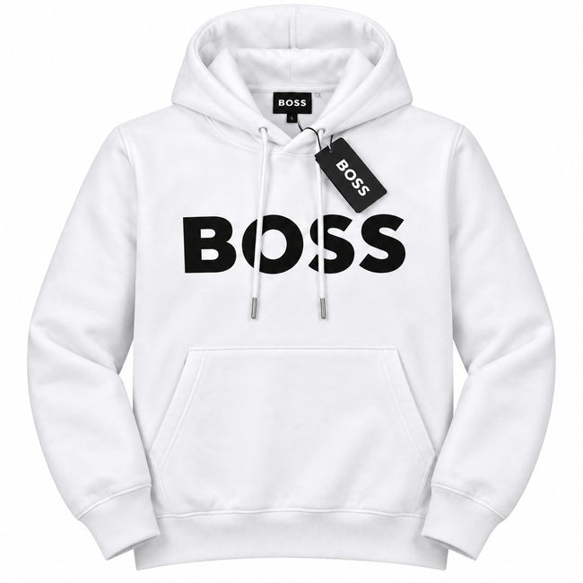 White Logo Pullover Hoodie