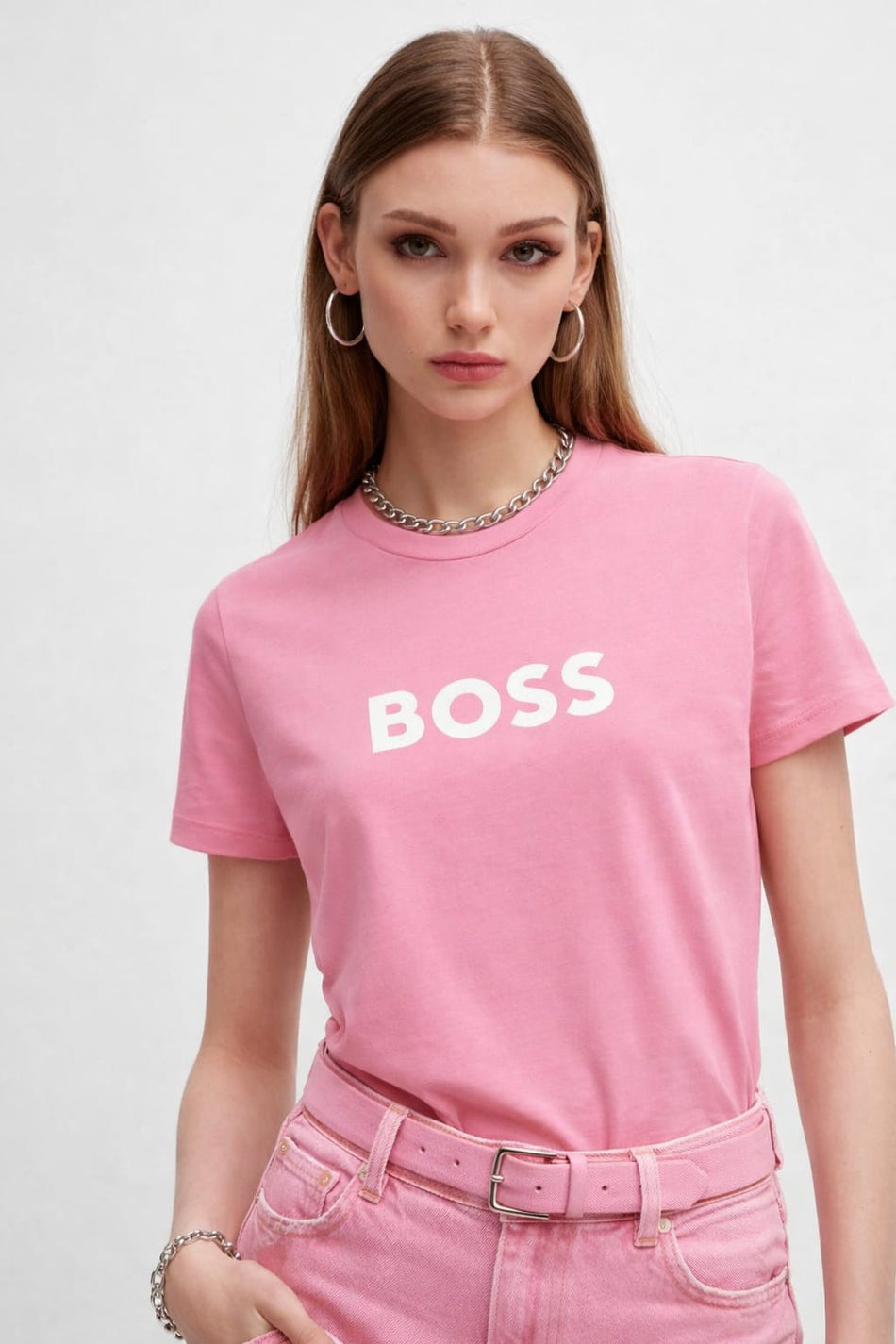 Boss Arch Logo Tee - Beige