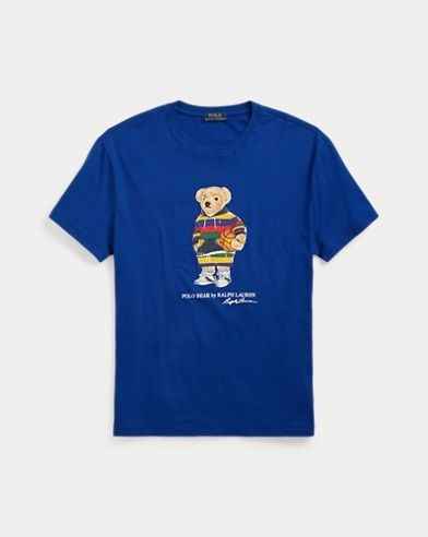 Boys Polo Colored Bear Shirt - Royal Blue