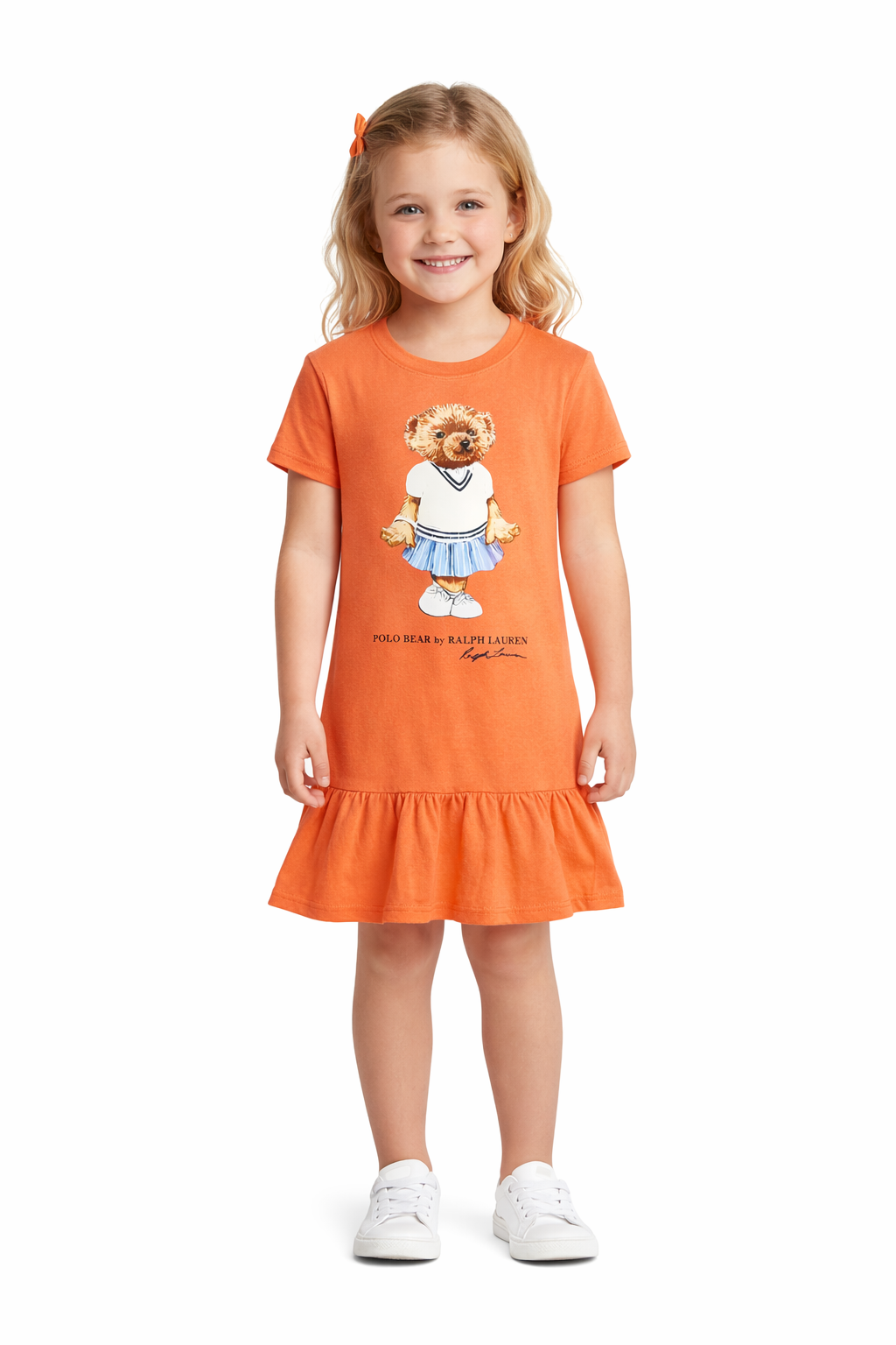 Polo Bear Flared Tee- Orange