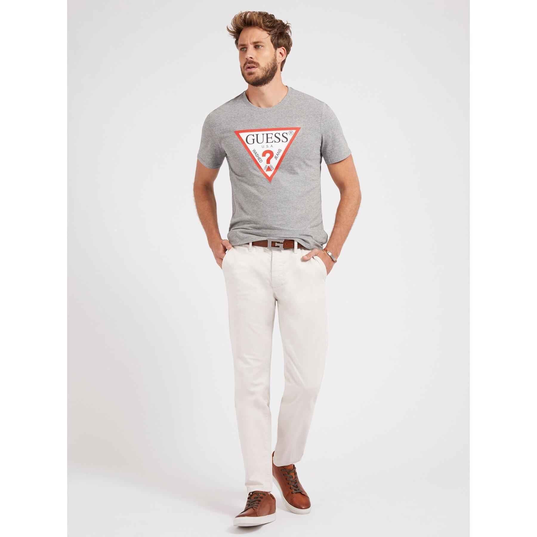 Guess Triangle Vintage Logo Tee - Heather Gray