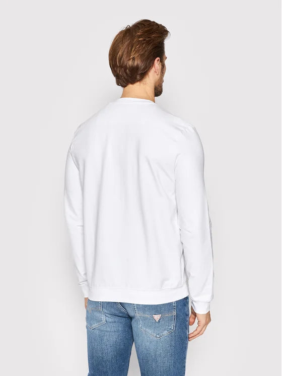 Guess Tri Logo Sweatshirt - White - Brand Store