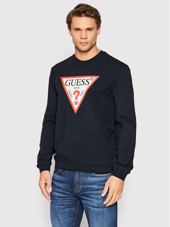 Guess Tri Logo Sweatshirt - Black - Brand Store