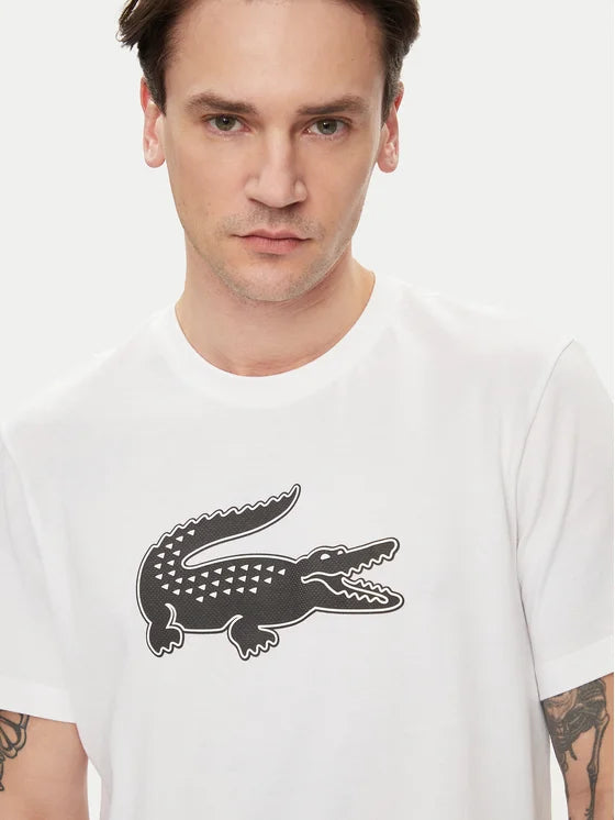 Lacoste Crocodile Logo Tee - White - Brand Store