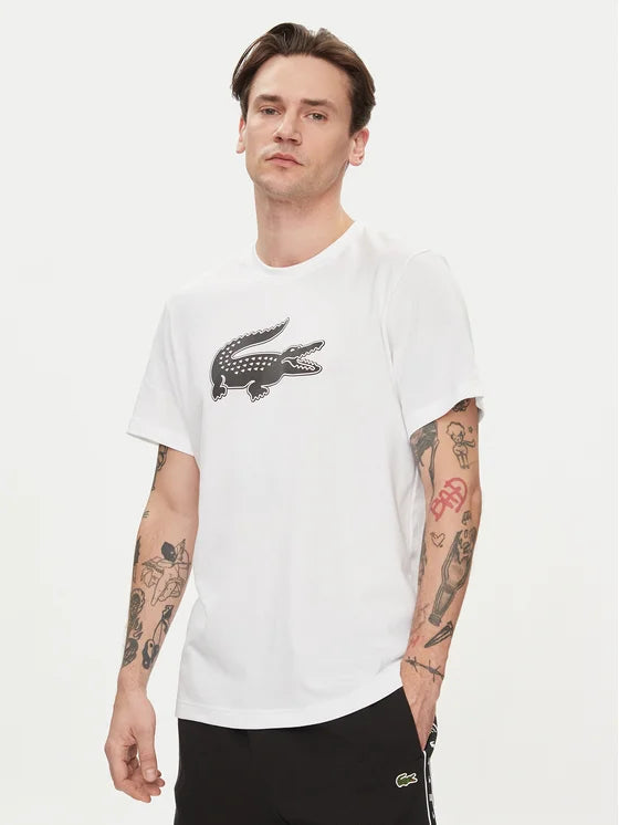 Lacoste Crocodile Logo Tee - White - Brand Store