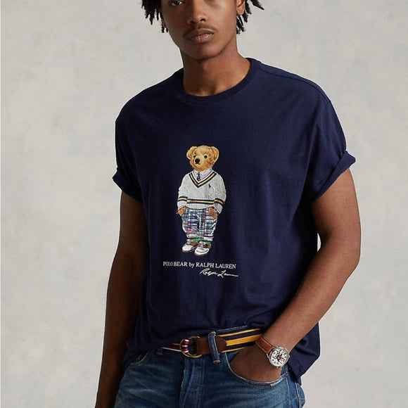 Polo Bear Cricket Jercy Logo Tee - Navy