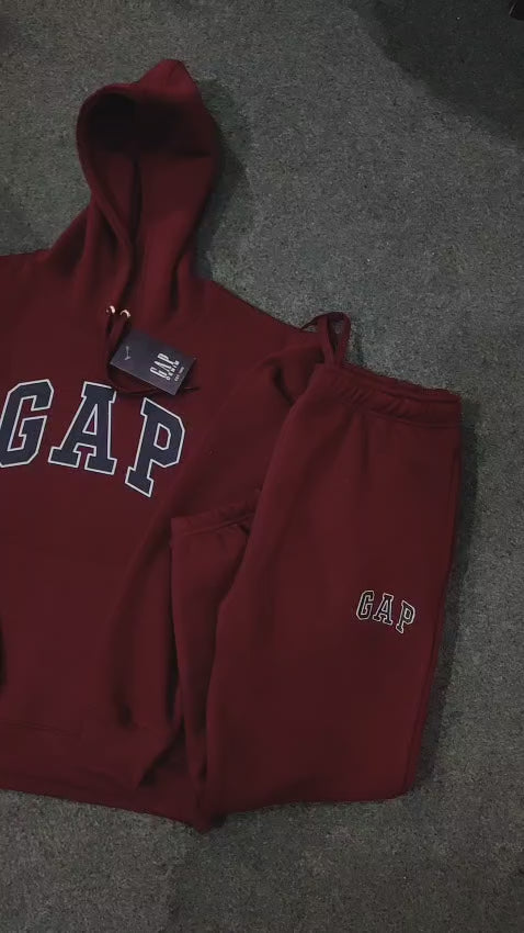 Womens Gap Hoodie Set - Burgendy