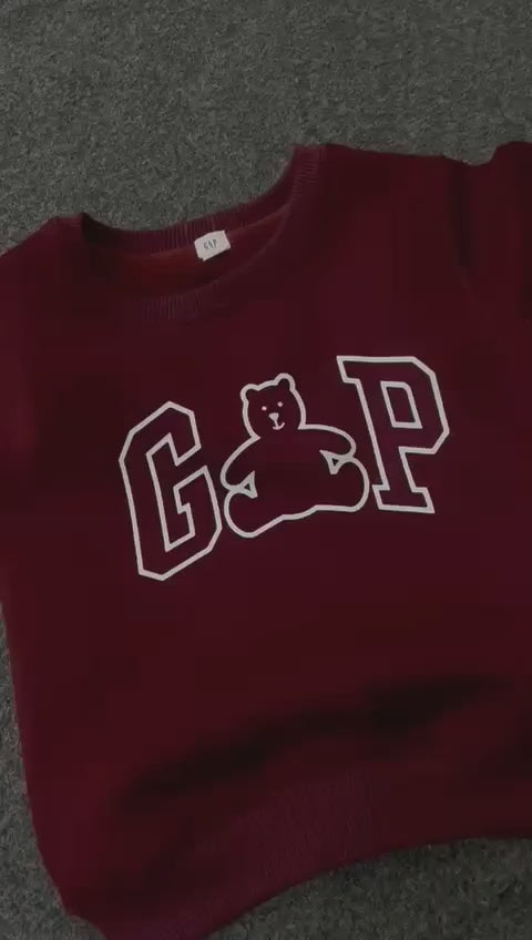 Gap Bear Unisex Sweatshirt - Burgendy