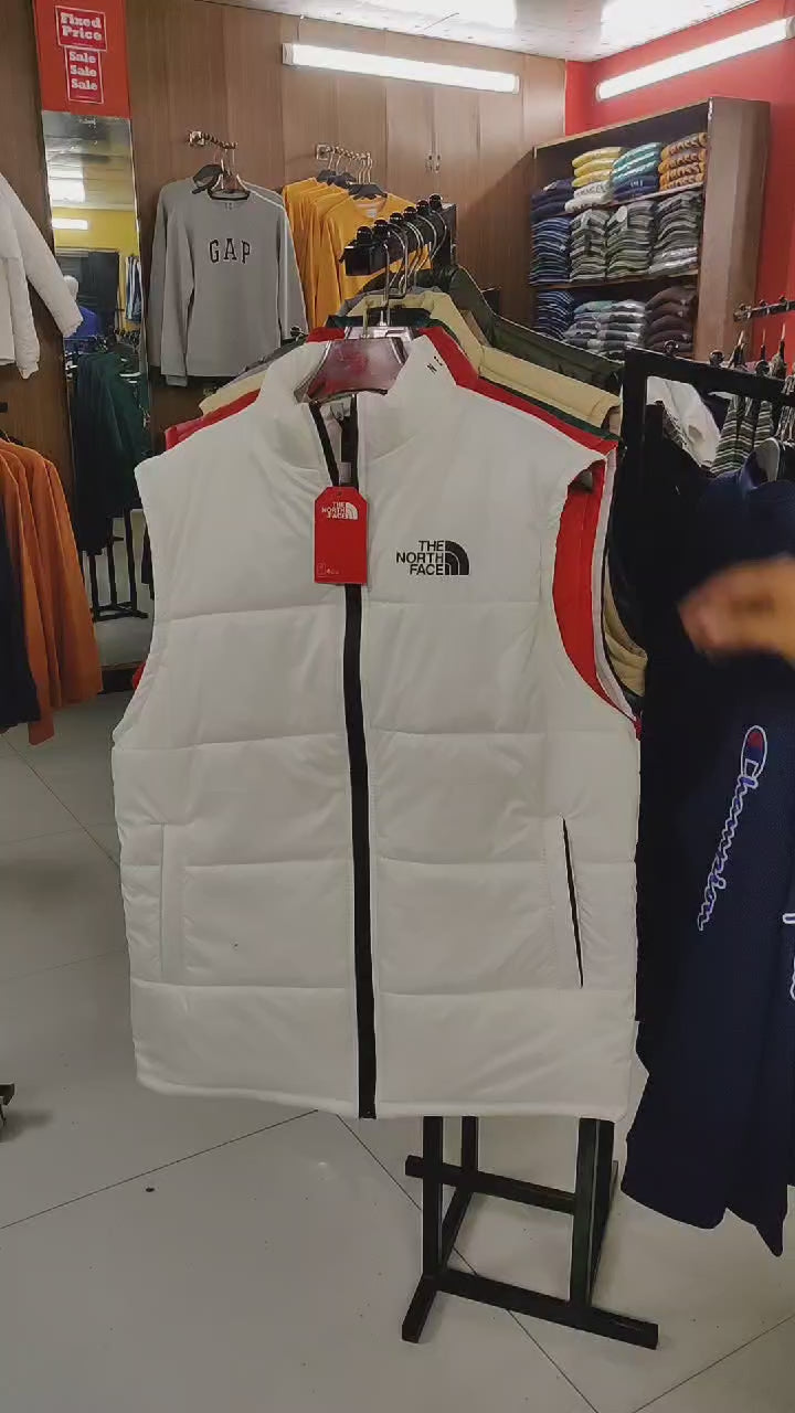 TNF Puffer Gillet Jacket - White/Red