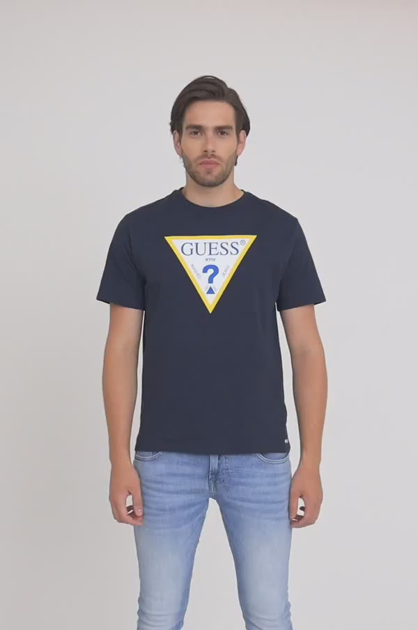 Guess Triangle  Logo Tee - Navy