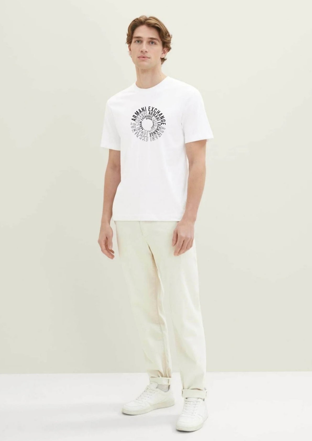 Armani Exchange Swirl Logo Tee - White - Brand Store