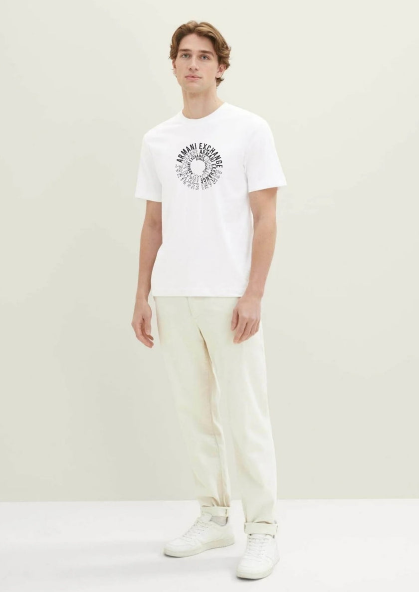 Armani Exchange Swirl Logo Tee - White - Brand Store