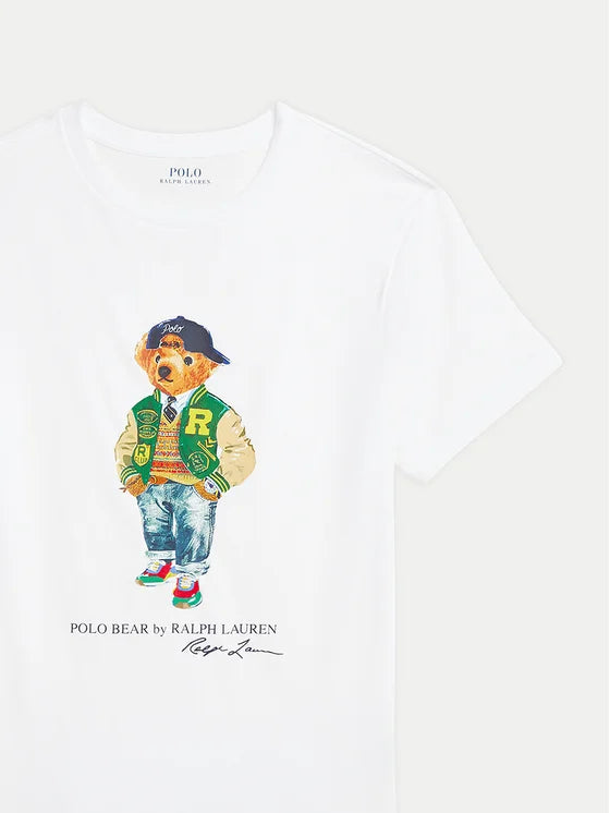 Boys Polo Bear Cap Shirt - White - Brand Store