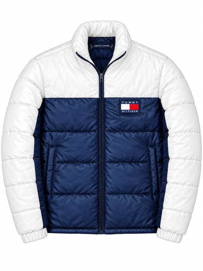 Tommy Colorblock Puffer - White/Navy
