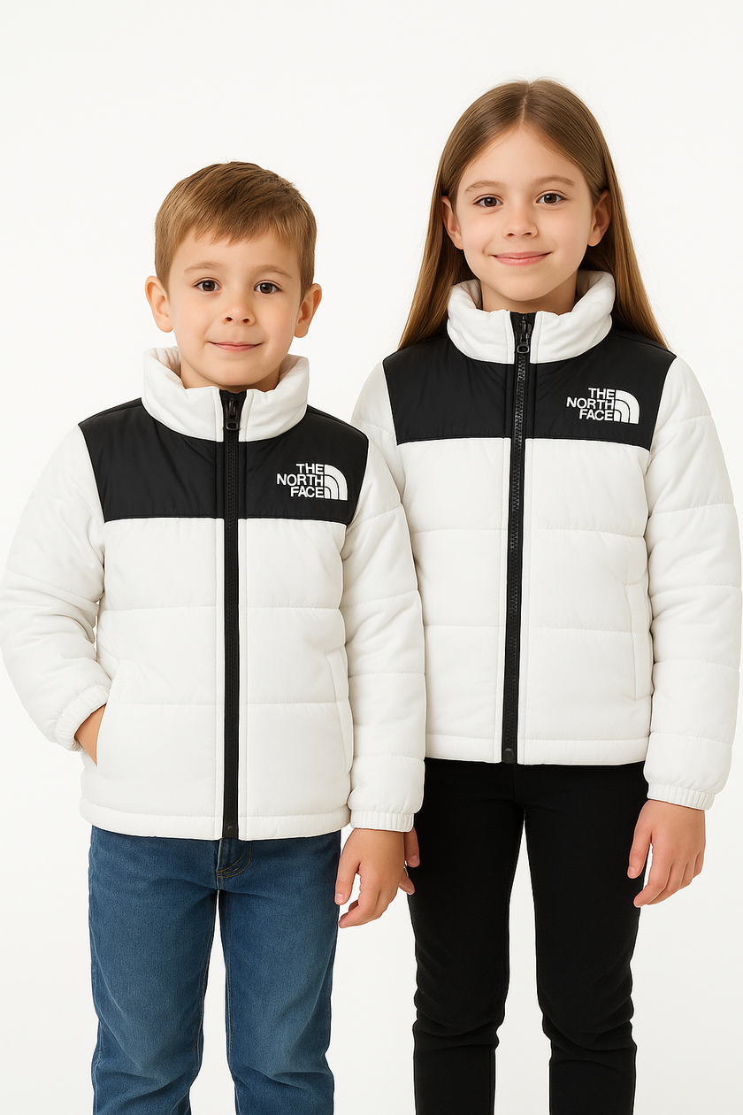 TNF Full Sleeves Kids Puffer - White