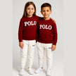 RL POLO Kids Set Unisex - Burgundy/White