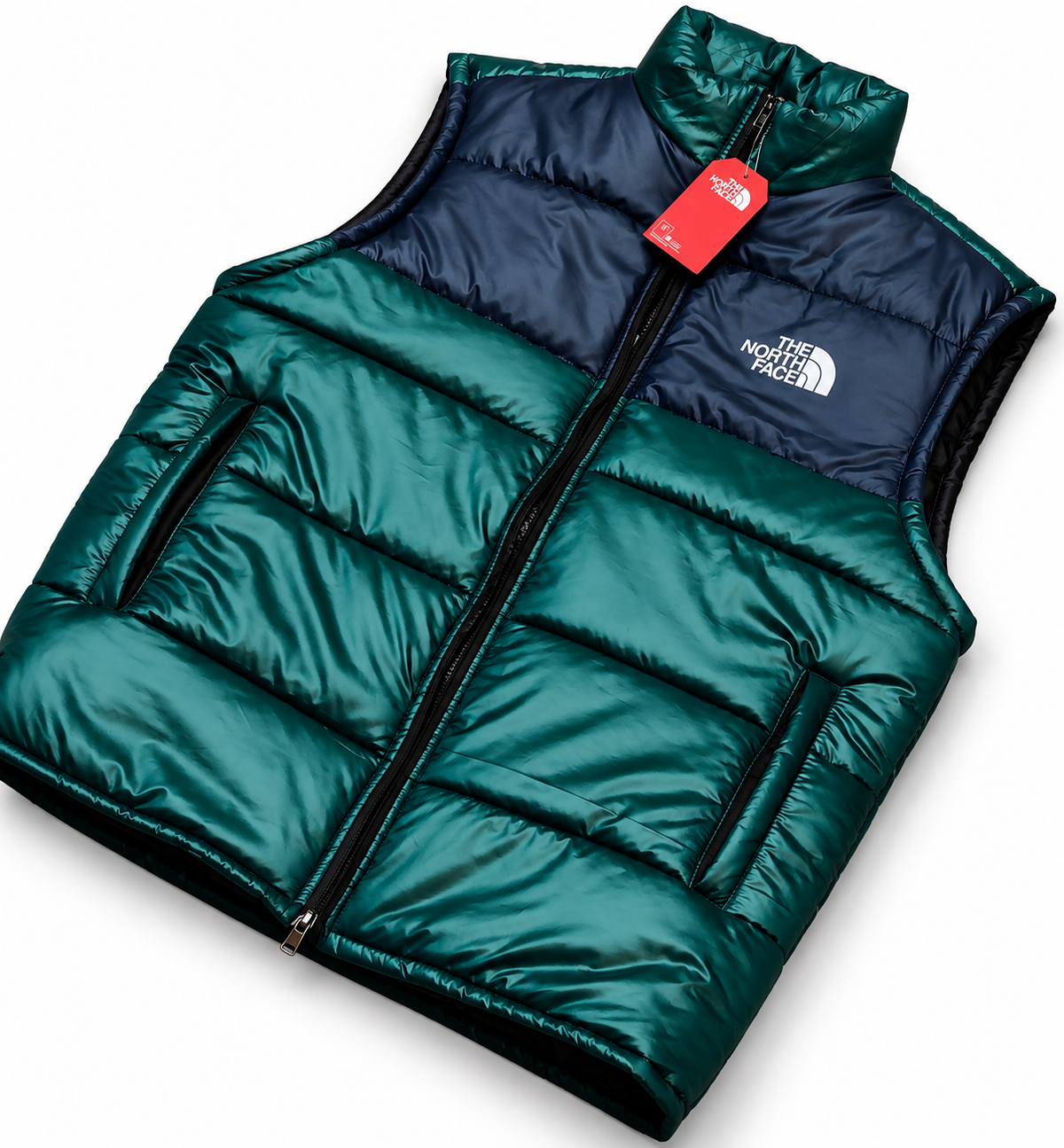 TNF Sleeveless Puffer - Green/Black