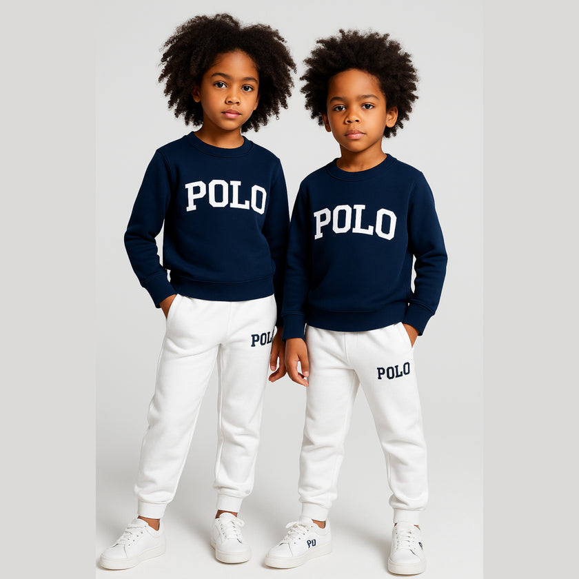 RL POLO Kids Set Unisex - Navy Blue/White