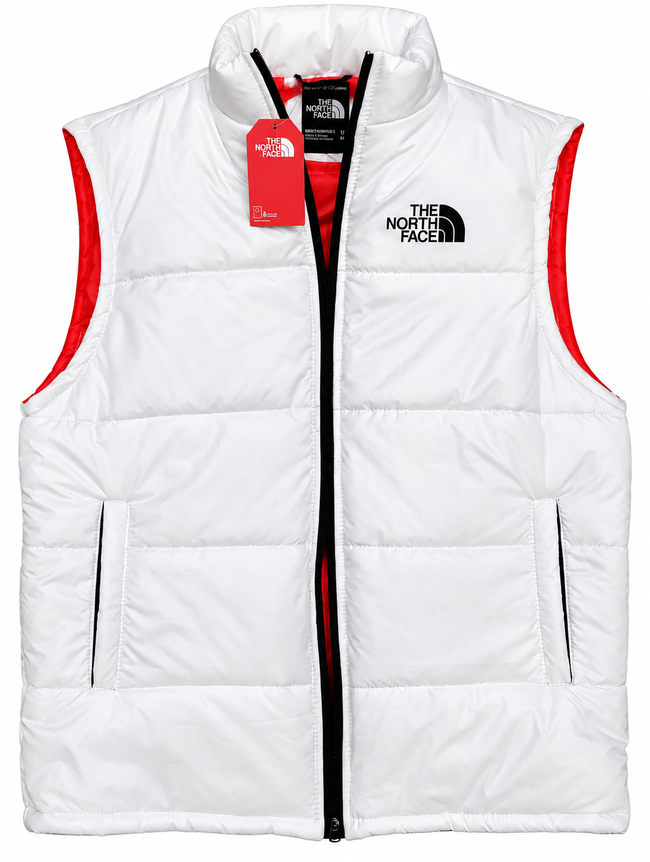 TNF Puffer Gillet Jacket - White/Red