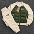 GAP Kids Hybrid Puffer Tracksuit Set – Olive & Cream