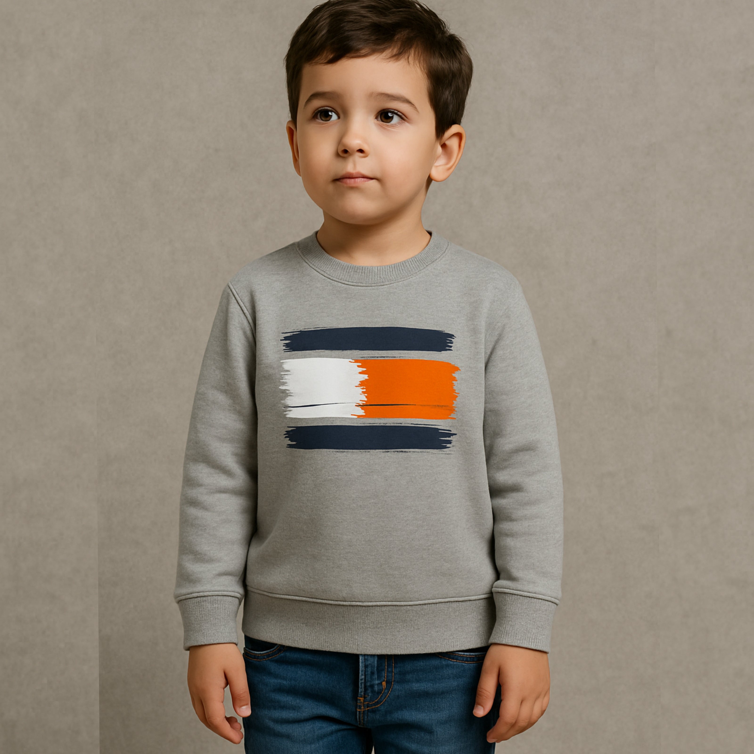 Tommy Flag Print Logo Sweatshirt - Grey