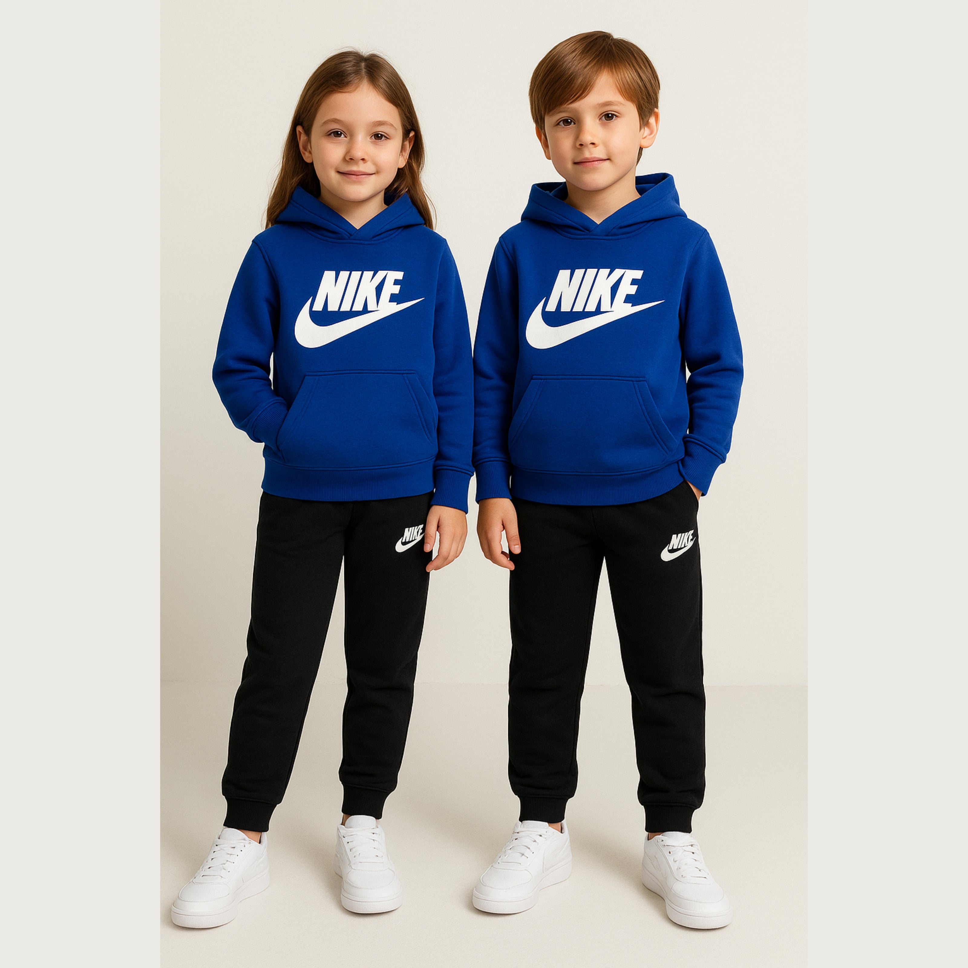 Kids NK Hoodie Tracksuit Unisex - Royal Blue/Black