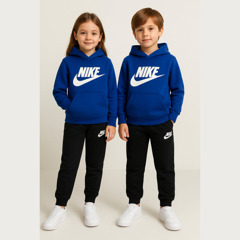 Kids NK Hoodie Tracksuit Unisex - Royal Blue/Black