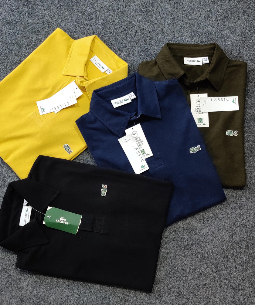 Lacoste Solid Polo Tee - Black - Brand Store